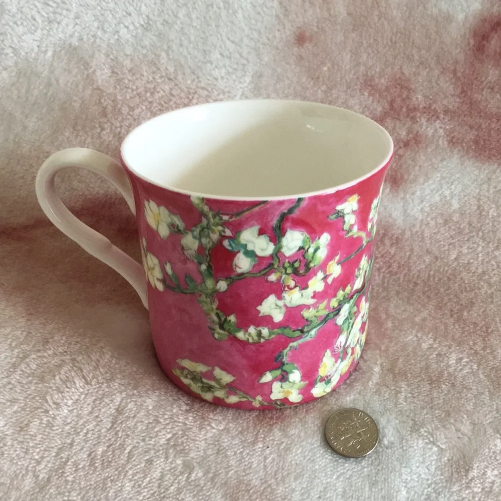 Stechcol Gracie Bone China Ivory Blossoms on Pink Tea Cup NWT 3.25x3.5” - Picture 16 of 16